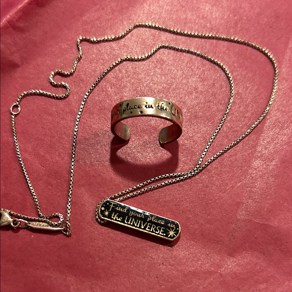 Alex and Ani Silver Necklace with Inspirational Pendant